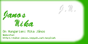 janos mika business card