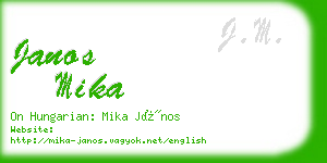 janos mika business card